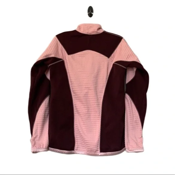Nike Womens Thermafit Jacket Long Sleeve Half Quarter Zip Pink Maroon Textured - Picture 7 of 12
